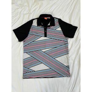 Puma men’s size L black and multicolor cool cell golf polo